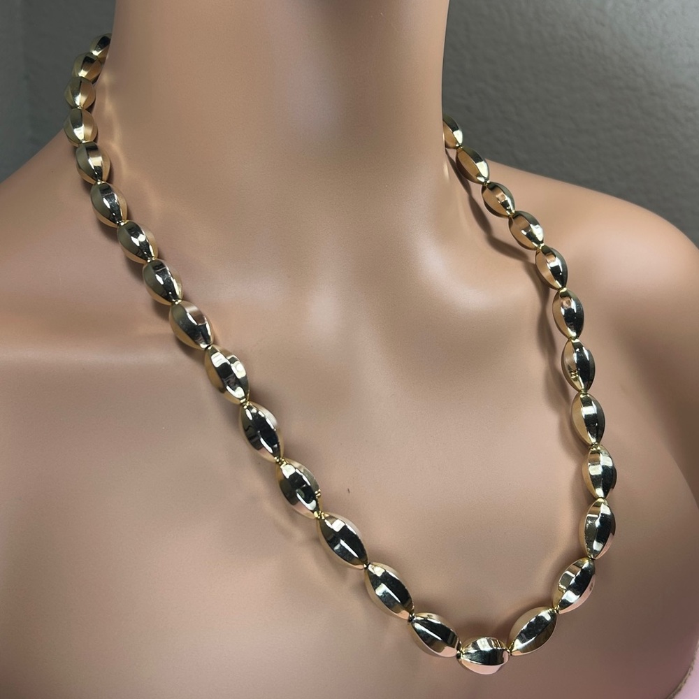 Classic Gold Beaded Necklace With Swirl Accents*